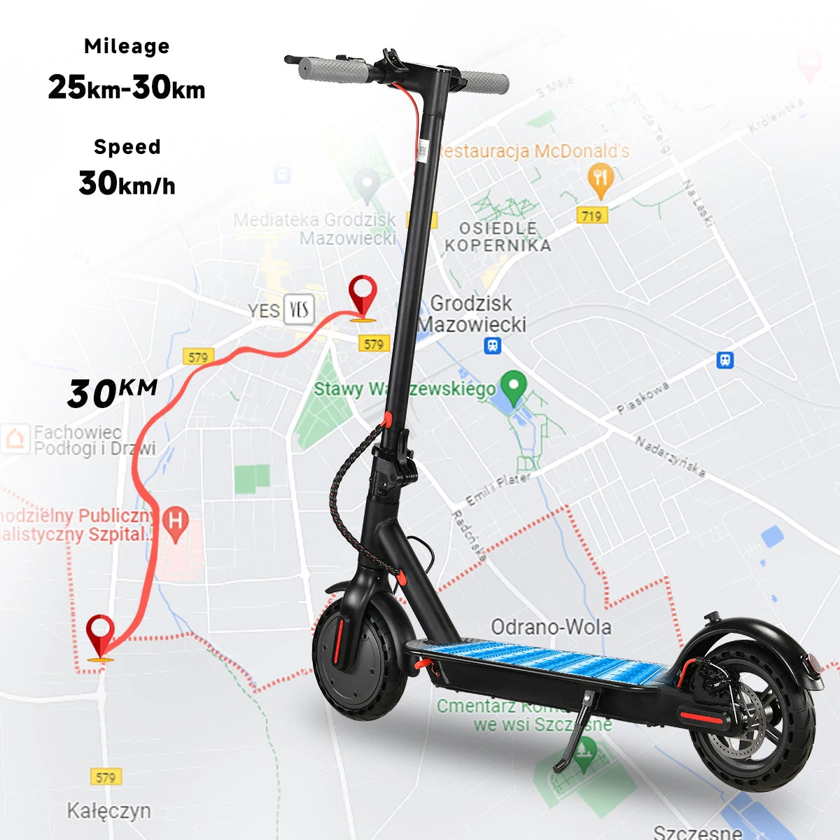 Electric Scooter 36V 10.4Ah 18.7Mph