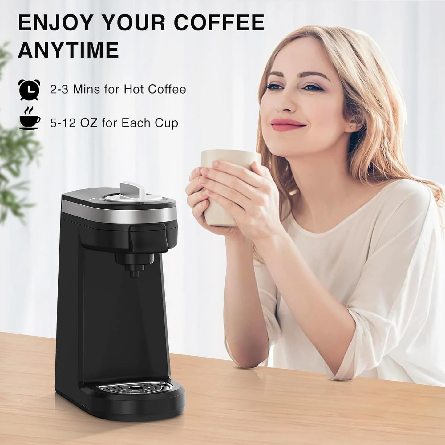 Single Serve Coffee Maker for K Capsule and Ground Coffee