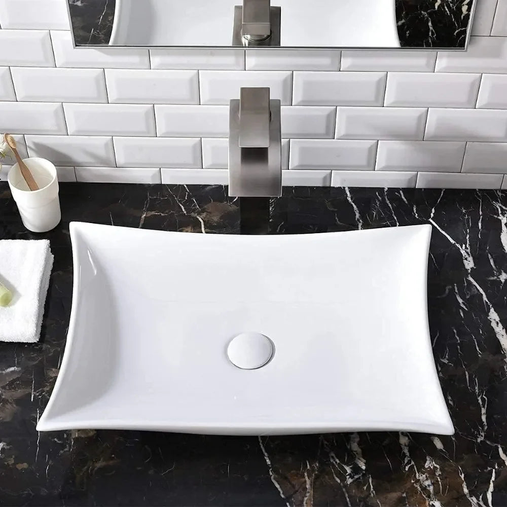 Large Bathroom Sink Countertop Bowl Modern Style Ceramic Countertop Bathroom Container Sink Washroom Dresser Furniture Fixture