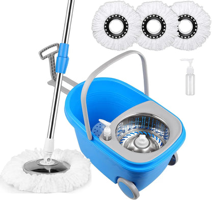 Blue Spin Mop Bucket Sets 360° Spinning Cleaning Tools