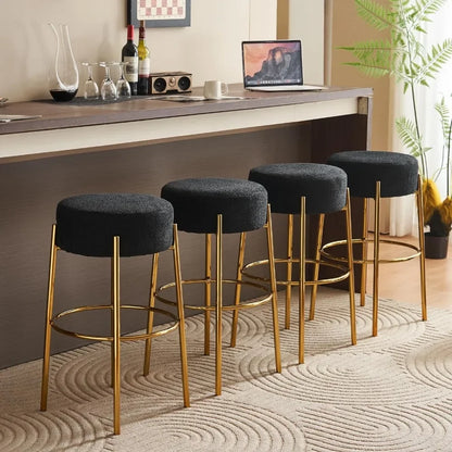 Upholstered  backless kitchen island stools,