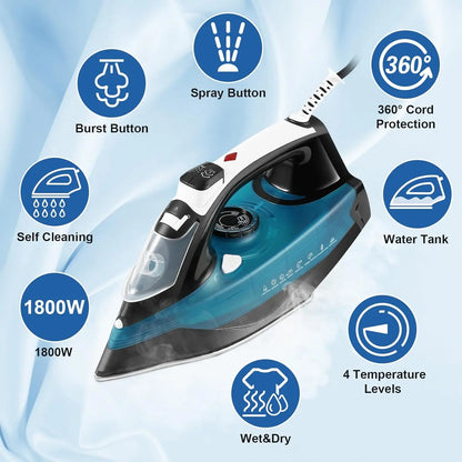 1800W Clothes Iron with 3-Way Auto-Off