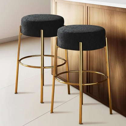 Upholstered  backless kitchen island stools,