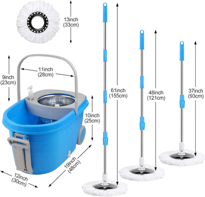 Blue Spin Mop Bucket Sets 360° Spinning Cleaning Tools