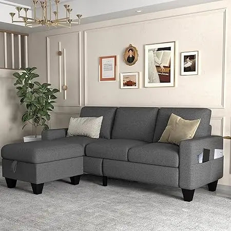 Sectional Sofa Couch, U-Shaped, 4-Seat Sectional Sleeper Sofa