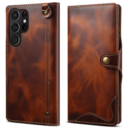 Samsung Galaxy S23 S22 Ultra S21 S20 S10 Plus S9 Note 8 9 10 20 100% Real Cowhide Leather Case