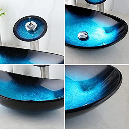 Tempered Glass Bathroom Vessel Sink