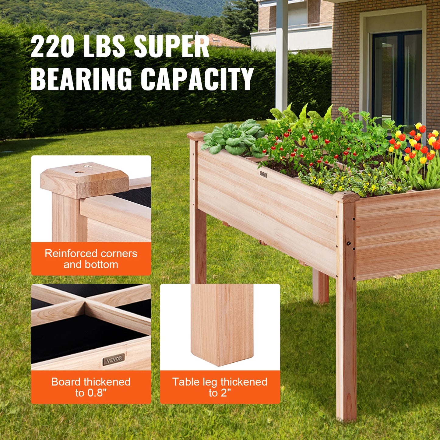 Wooden Raised Garden Bed Planter Box