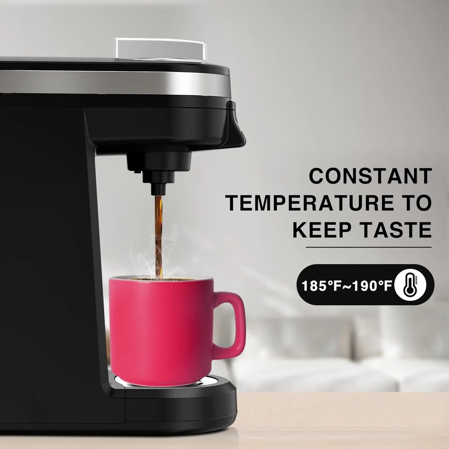 Single Serve Coffee Maker for K Capsule and Ground Coffee