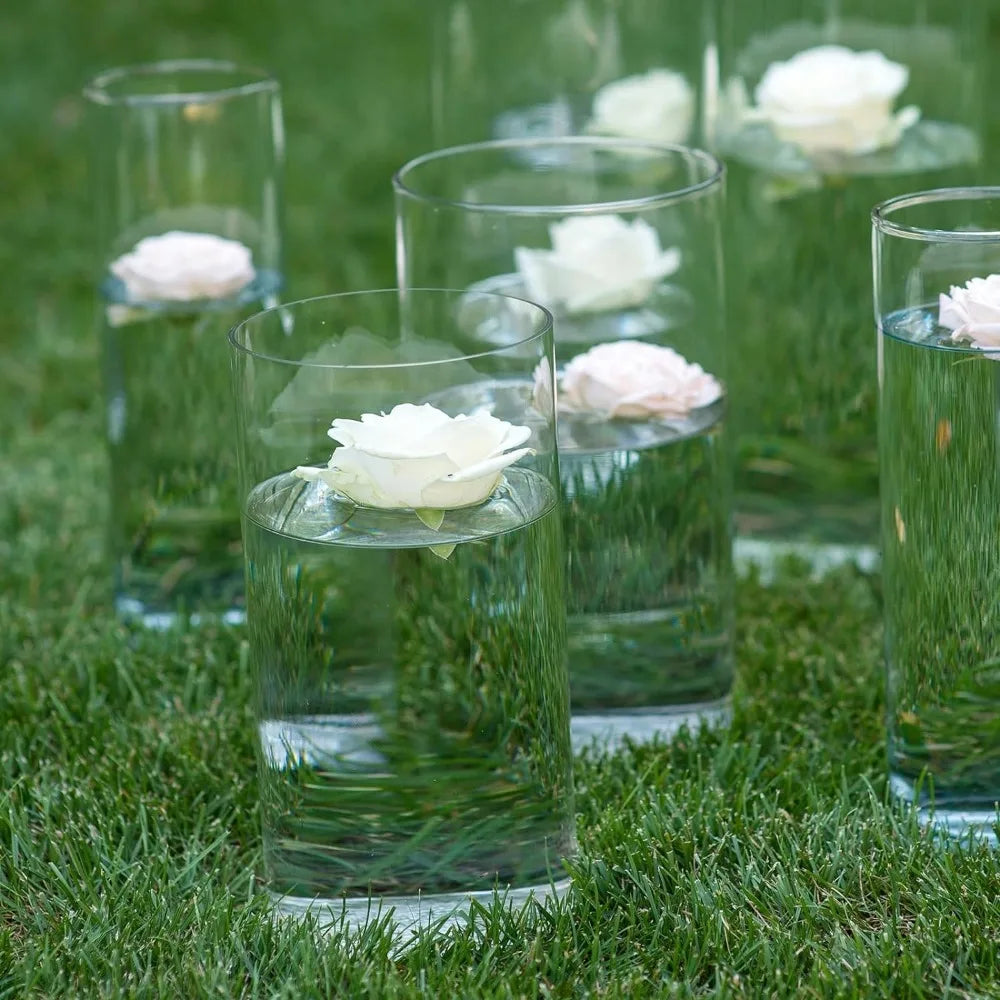 Cylindrical Vases Centerpiece Pillar Floating Candle Holders