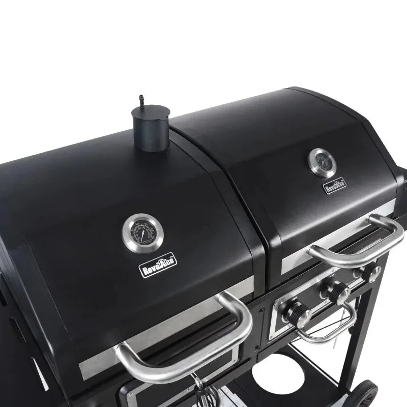 Outdoor Grill, Dual Fuel Gas and Charcoal Combination Grill,