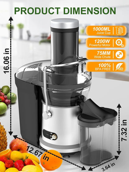 Juicer Machine, 1200W Juicer with 3" Feed Chute