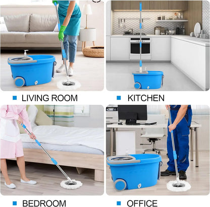 Blue Spin Mop Bucket Sets 360° Spinning Cleaning Tools