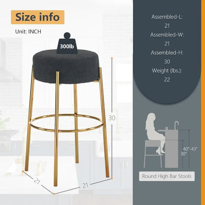 Upholstered  backless kitchen island stools,