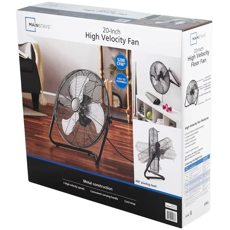 20 inch  High Velocity Steel Floor Fan