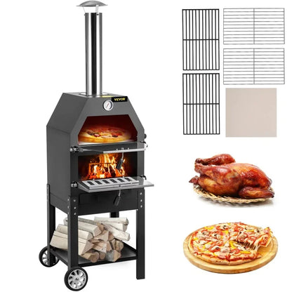 12" Wood Fire Oven, 2-Layer Pizza Oven