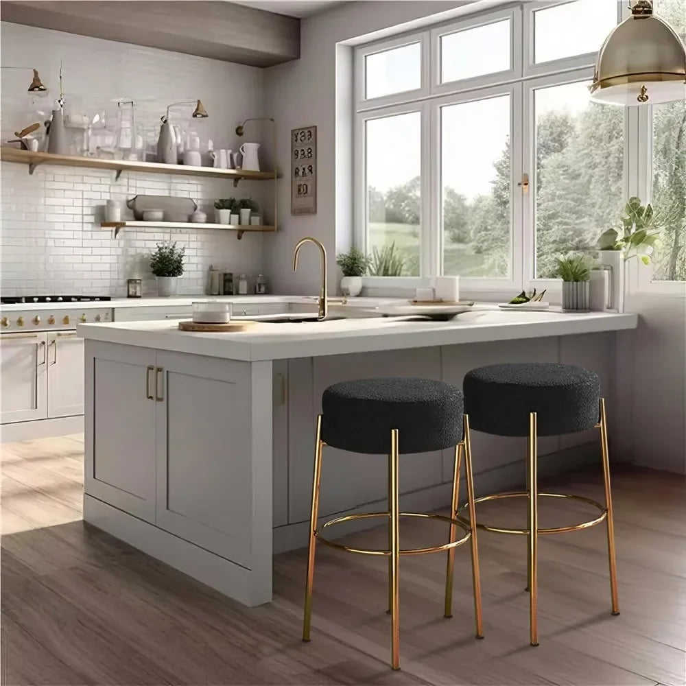 Upholstered  backless kitchen island stools,