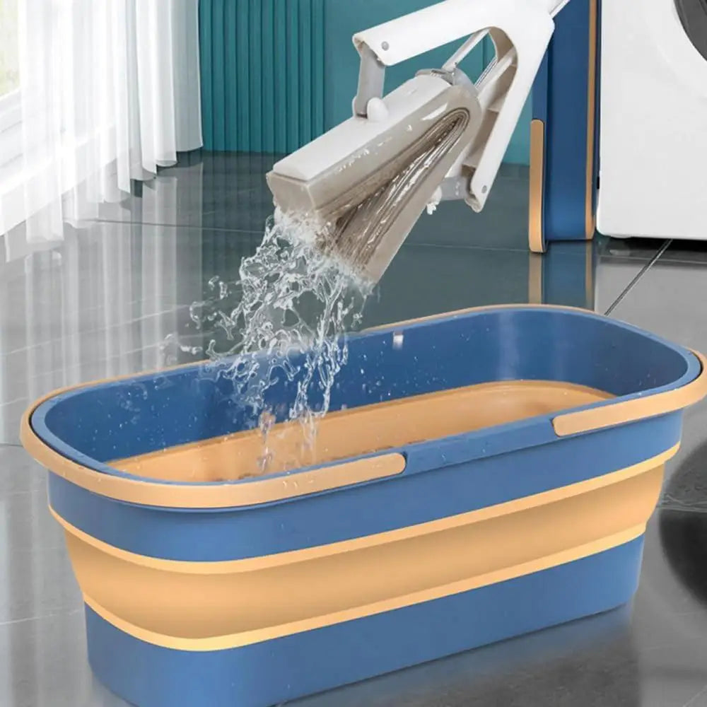 Portable Folding Mop Silicon Bucket