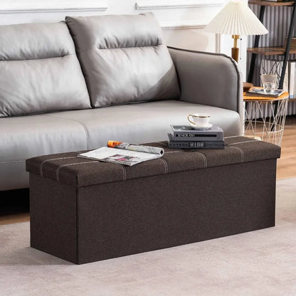 43 Inches Folding Storage Ottoman Bench