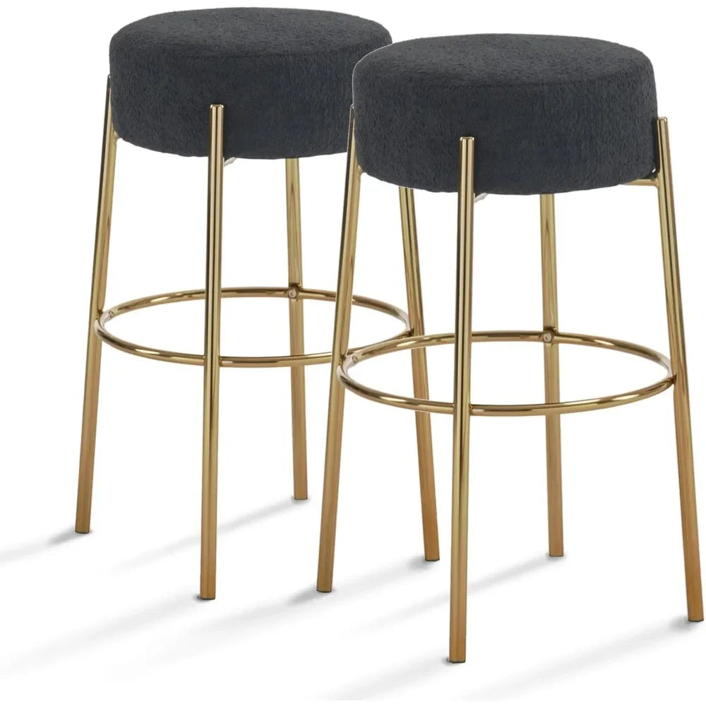 Upholstered  backless kitchen island stools,