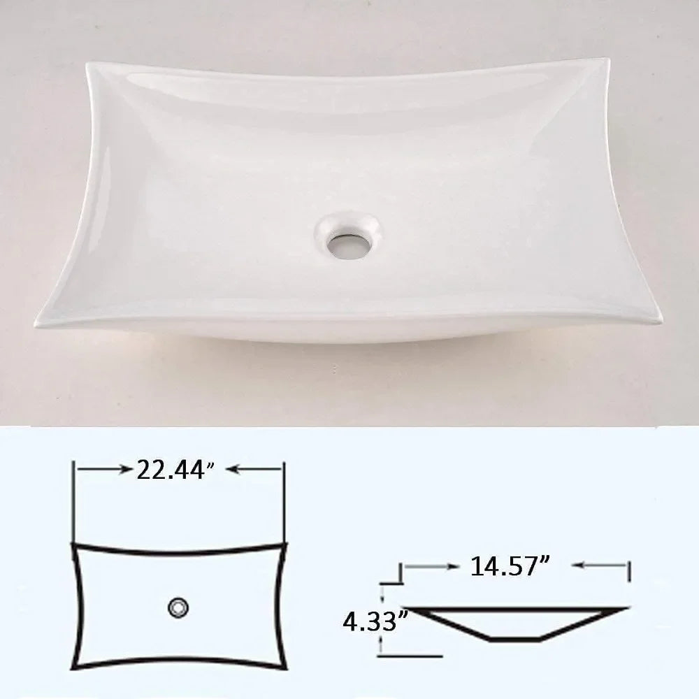 Large Bathroom Sink Countertop Bowl Modern Style Ceramic Countertop Bathroom Container Sink Washroom Dresser Furniture Fixture