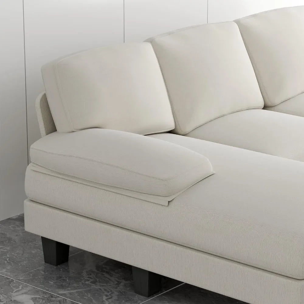 Sectional Sofa Couch, U-Shaped, 4-Seat Sectional Sleeper Sofa